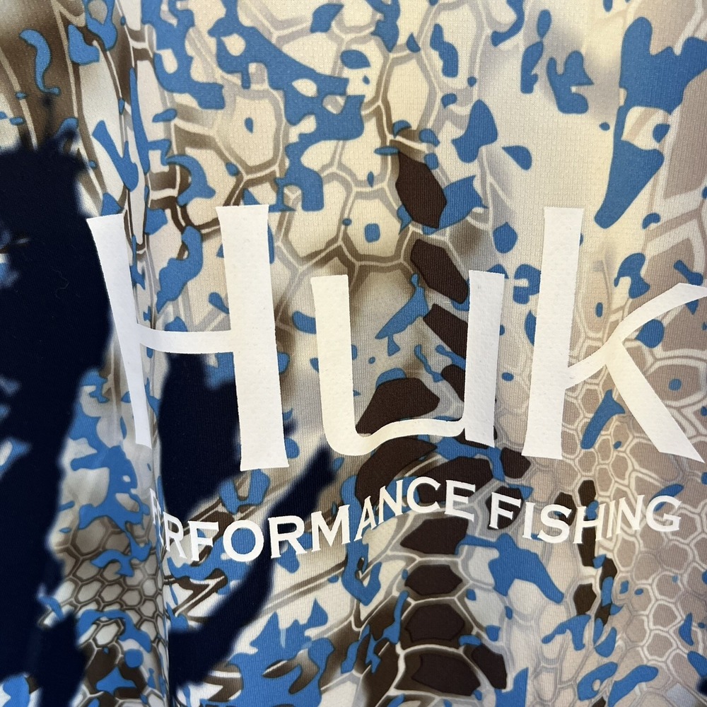 HUK Mens Performance Shirt Kryptek Camo Mens Small Long Sleeve Fishing - Picture 2 of 8